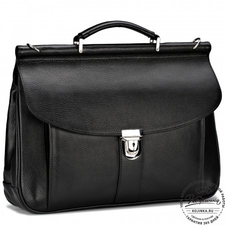 Кожаный портфель "Руби" (чёрный)